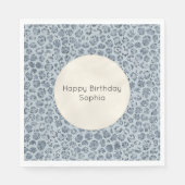 Denim Blue Leopard Print Glitter Servet (Voorkant)