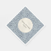 Denim Blue Leopard Print Glitter Servet (Hoek)