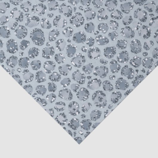 Denim Blue Leopard Print Glitter     Tissuepapier (Detail)