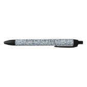 Denim Blue Leopard Print Glitter Zwarte Inkt Pen (Bodem)