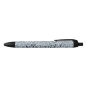 Denim Blue Leopard Print Glitter Zwarte Inkt Pen (Bovenkant)