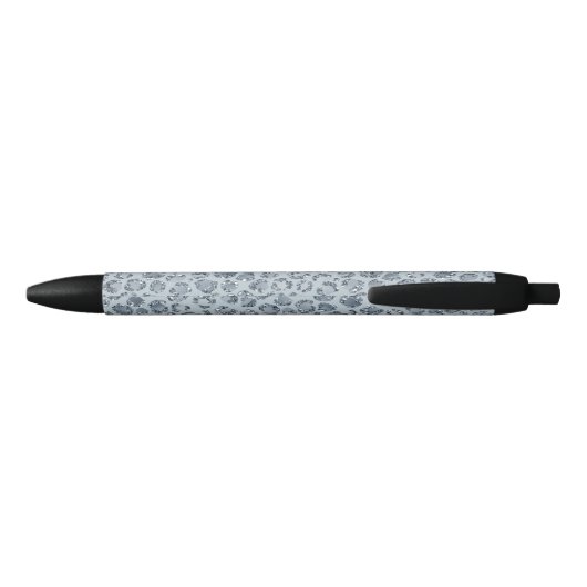 Denim Blue Leopard Print Glitter Zwarte Inkt Pen (Achterkant)
