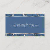 Denim Blue Marble en Metallic Silver Design Visitekaartje (Achterkant)