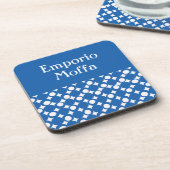 Denim Blue Mod Ball Design @ Emporio Moffa met tek Onderzetter (Linkerzijde)