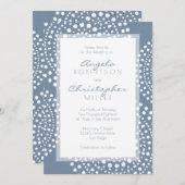 Denim Blue Modern Boho Wedding Kaart (Voorkant / Achterkant)
