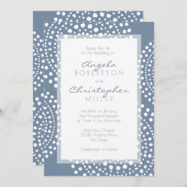 Denim Blue Modern Boho Wedding Kaart
