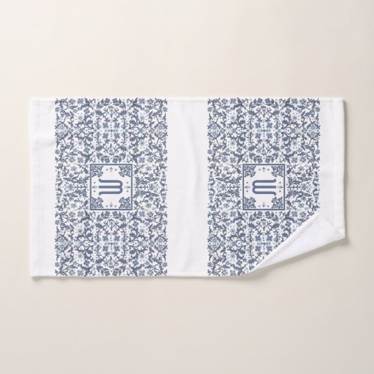 Denim Blue  Monogram Bad Handdoek (Handdoek)