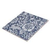 Denim Blue MURAL Woodland Rabbit Bottom left Ceram Tegeltje (Zijkant)