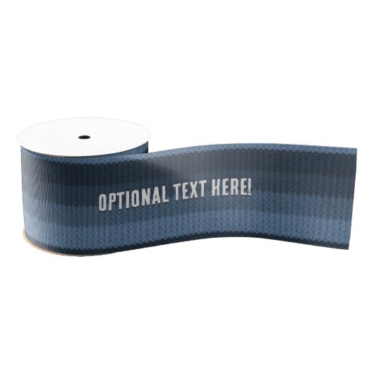 Denim Blue Ombre Stripe met optionele naam/tekst Grosgrain Lint (Spoel)