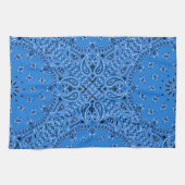 Denim Blue Paisley Western Bandana Scarf Print Theedoek (Horizontaal)