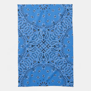Denim Blue Paisley Western Bandana Scarf Print Theedoek