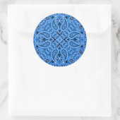 Denim Blue Paisley Westerne Bandana sjaal Print Ronde Sticker (Tas)