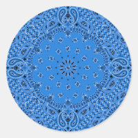 Denim Blue Paisley Westerne Bandana sjaal Print