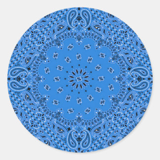 Denim Blue Paisley Westerne Bandana sjaal Print Ronde Sticker
