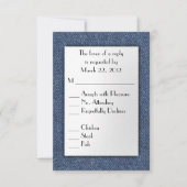 Denim Blue RSVP met menukeuze (Voorkant)
