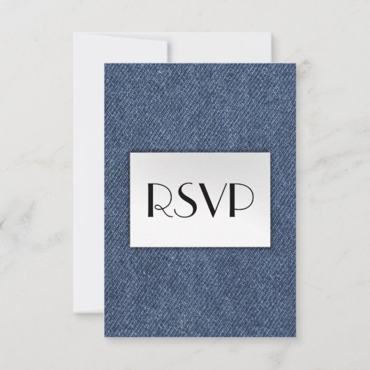 Denim Blue RSVP met menukeuze (Achterkant)