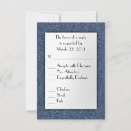Denim Blue RSVP met menukeuze Kaartje