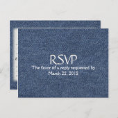 Denim Blue RSVP met menukeuze Uitnodiging Briefkaart (Voorkant / Achterkant)