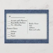 Denim Blue RSVP met menukeuze Uitnodiging Briefkaart (Achterkant)