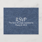 Denim Blue RSVP met menukeuze Uitnodiging Briefkaart (Voorkant)
