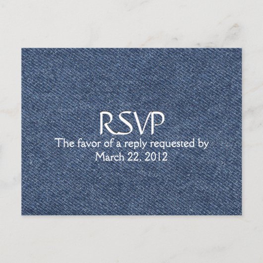 Denim Blue RSVP met menukeuze Uitnodiging Briefkaart (Voorkant)