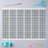 Denim Blue Sage Green White Plaid Tiled Decoupage Tissuepapier (Craft)