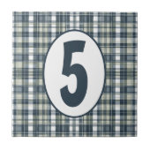 Denim Blue Sage Groen en Wit  Tegeltje (Voorkant)