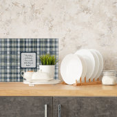 Denim Blue Sage Groen Wit Glas  Snijplank