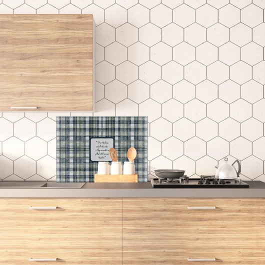 Denim Blue Sage Groen Wit Glas  Snijplank