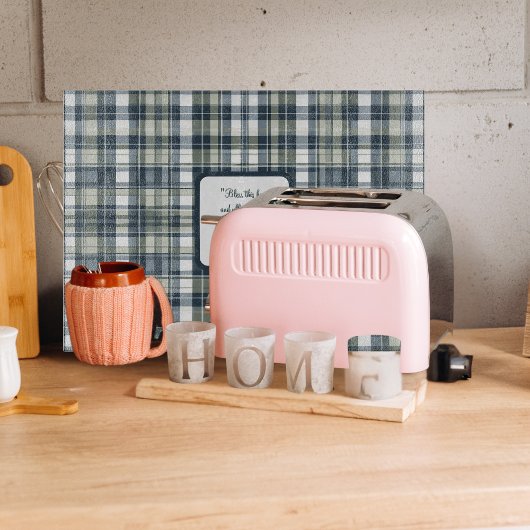 Denim Blue Sage Groen Wit Glas  Snijplank