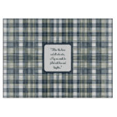 Denim Blue Sage Groen Wit Glas  Snijplank (Voorkant)