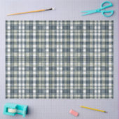 Denim Blue Sage Groen Wit Plaid Decoupage Tissuepapier (Craft)