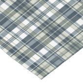 Denim Blue Sage Groen Wit Plaid Korte Tafelloper (Hoek)