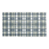 Denim Blue Sage Groen Wit Plaid Kussensloop (Achterkant)