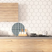 Denim Blue Sage Groen Wit Plaid Ronde Snijplank