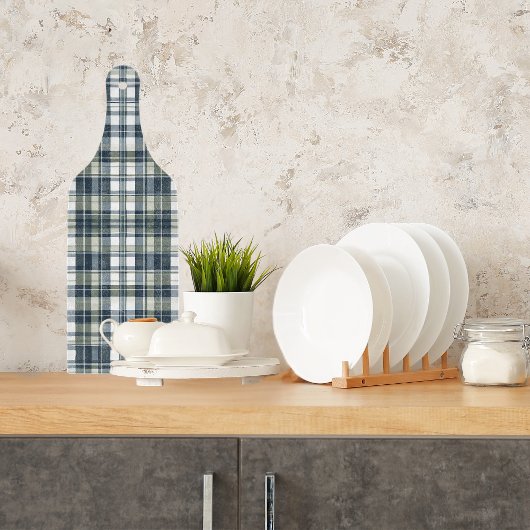 Denim Blue Sage Groen Wit Plaid Snijplank