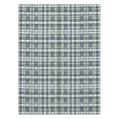 Denim Blue Sage Groen Wit Plaid Tafelkleed (Voorkant)