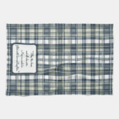 Denim Blue Sage Groen Wit Plaid  Theedoek (Horizontaal)