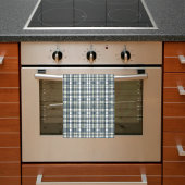 Denim Blue Sage Groen Wit Plaid Theedoek