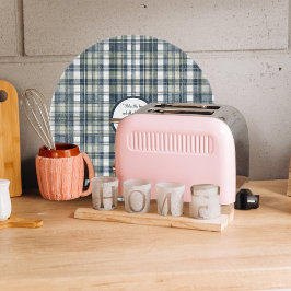 Denim Blue Sage Groen Wit Rond  Snijplank