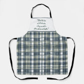 Denim Blue Sage Groen Wit  Schort (Voorkant)