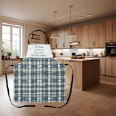 Denim Blue Sage Groen Wit  Schort