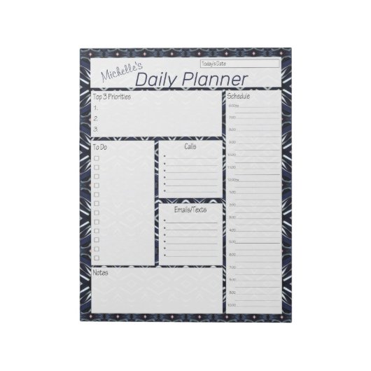 Denim Blue Specialized Daily Planner Notitieblok (Linkerzijde)