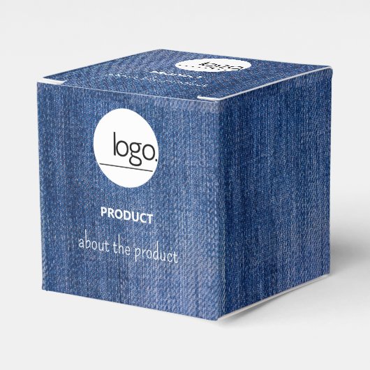 DENIM BLUE STERKE LOGO BUSINESS PRODUCT VERPAKKING BEDANKDOOSJES (Voorkant Zijde)