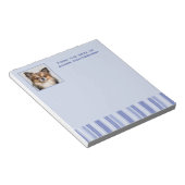 Denim Blue Stripes met naam en foto's invoegen Notitieblok (Schuin)