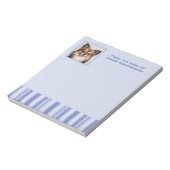 Denim Blue Stripes met naam en foto's invoegen Notitieblok (Linkerzijde)