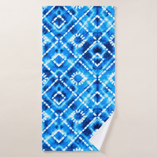 Denim blue stropdas die textuur herkent modern pat badhanddoek (Badhanddoek)