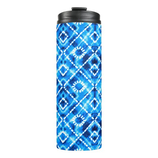 Denim blue stropdas die textuur herkent modern pat thermosbeker (Voorkant)
