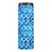 Denim blue stropdas die textuur herkent modern pat thermosbeker (Achterkant)