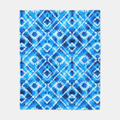 Denim blue tie die texture repeat modern pattern fleece deken (Voorkant)
